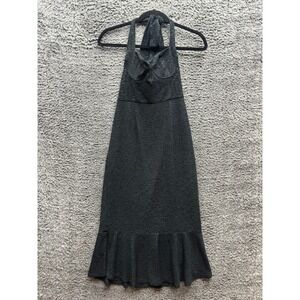 Anthropologie Hutch Halter Neck Corset Ruffled Hem Midi Dress Black Women Size S